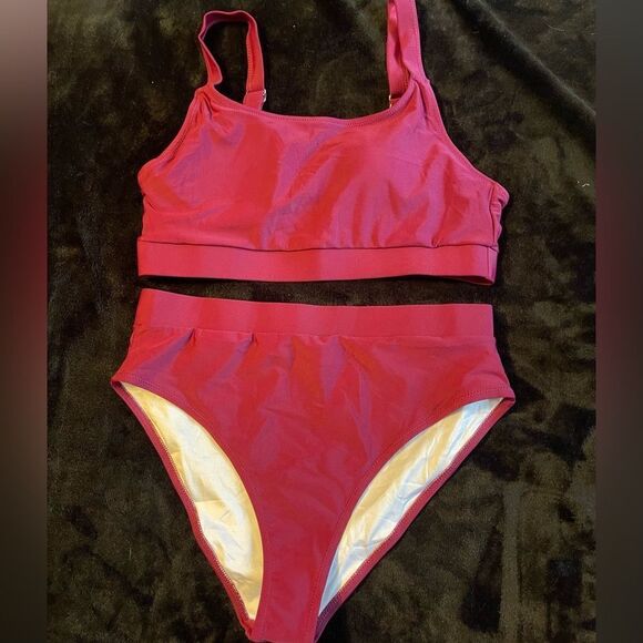 Burgundy dark red new‎ without tags bikini swimsuit size medium - Picture 1 of 9